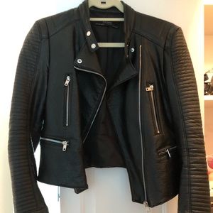 Zara Faux-Leather Moto Jacket